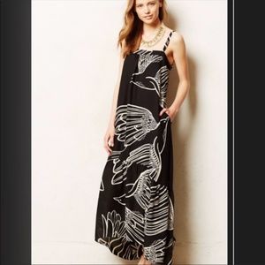 Anthro Vanessa Virginia Oiseau Dove Maxi Dress 6